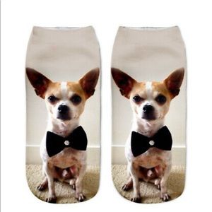 3D Dog Printed Novelty Cotton Ankle Socks